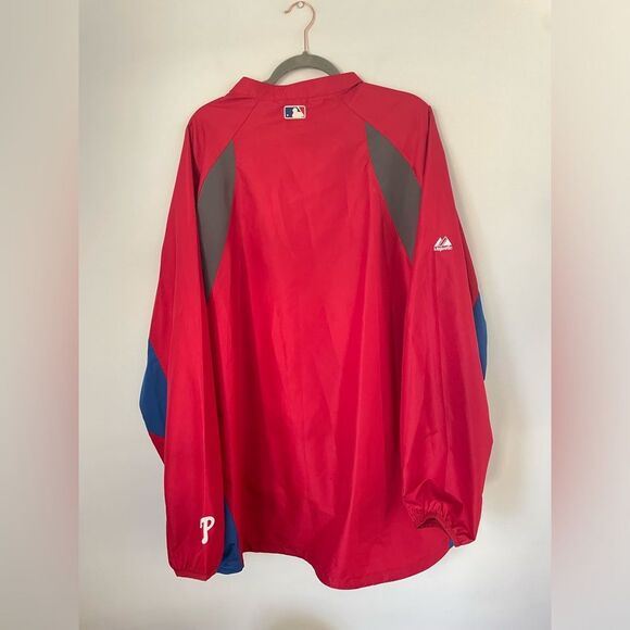 Majestic MLB Philadelphia Phillies Authentic Cool Base Apparel Pullover 1/4 Zip - Picture 9 of 11